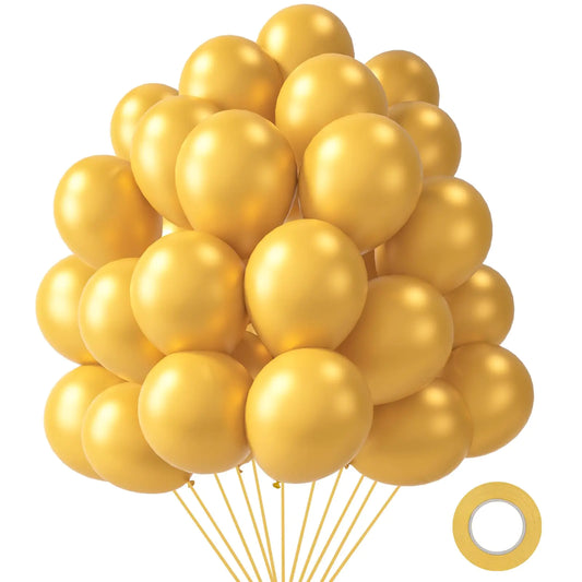 Gold Metallic Latex Balloon Pack 12 Inch - 110 ct