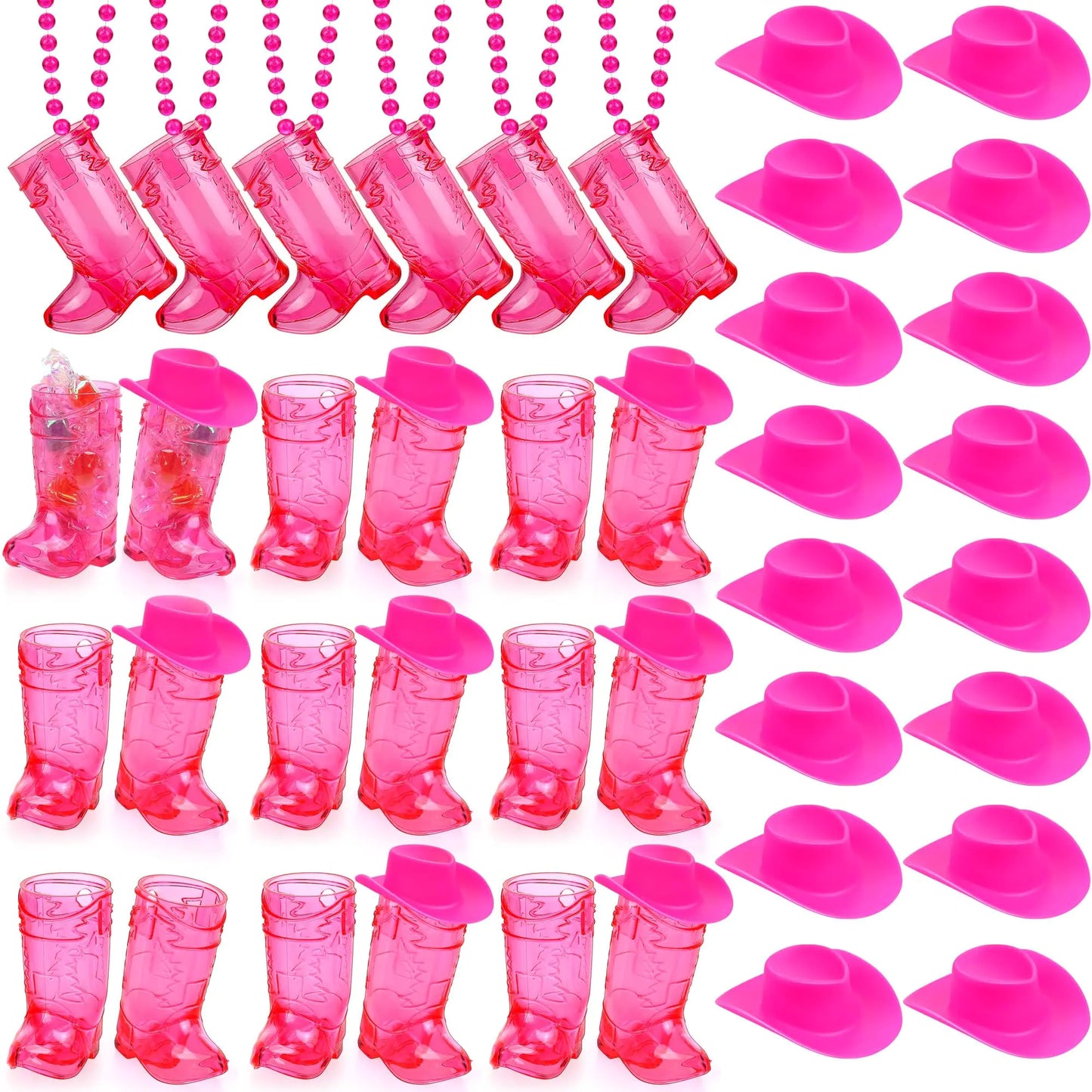 Cowgirl Disco Shot Glass Necklace Set - 72 ct